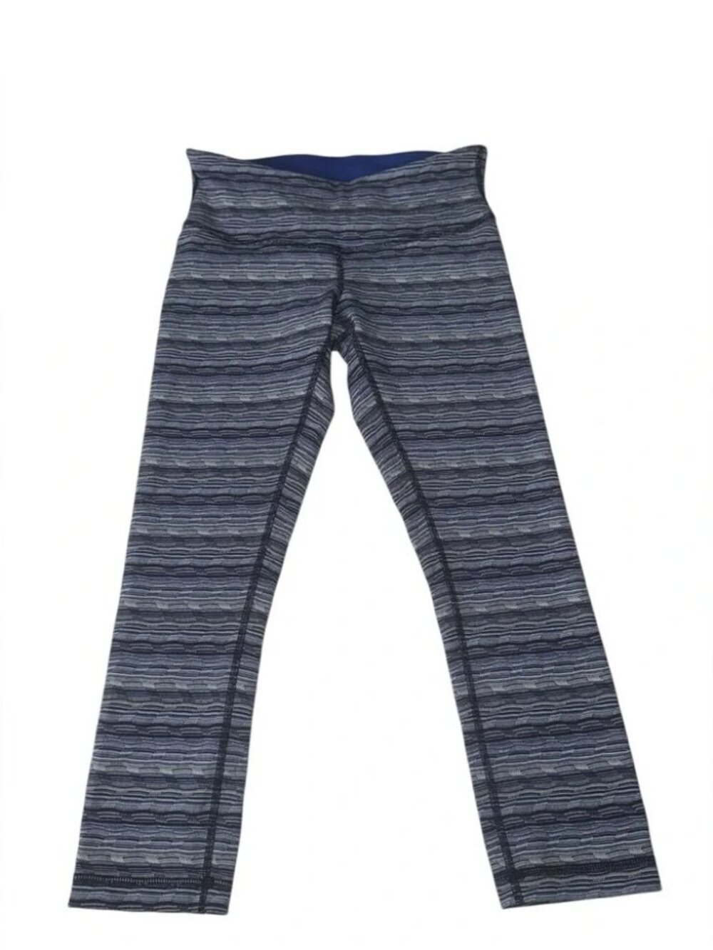 LULULEMON - Wunder Under Crop - Space Dye Twist Sapphire Blue Multi Sz 4 - Picture 4 of 7